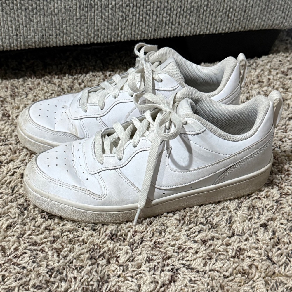 Nike Court Borough Low 2 White Kids Sneakers BQ5448-100 Size 7Y